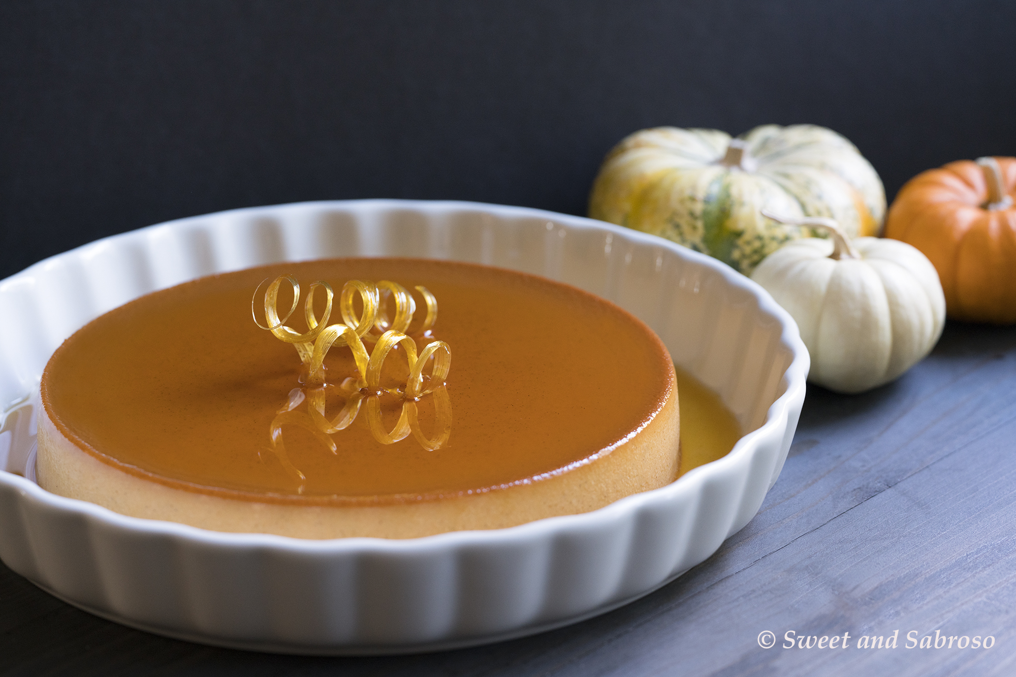 Cuban-Pumpkin-Flan-Spun-Sugar-Garnished