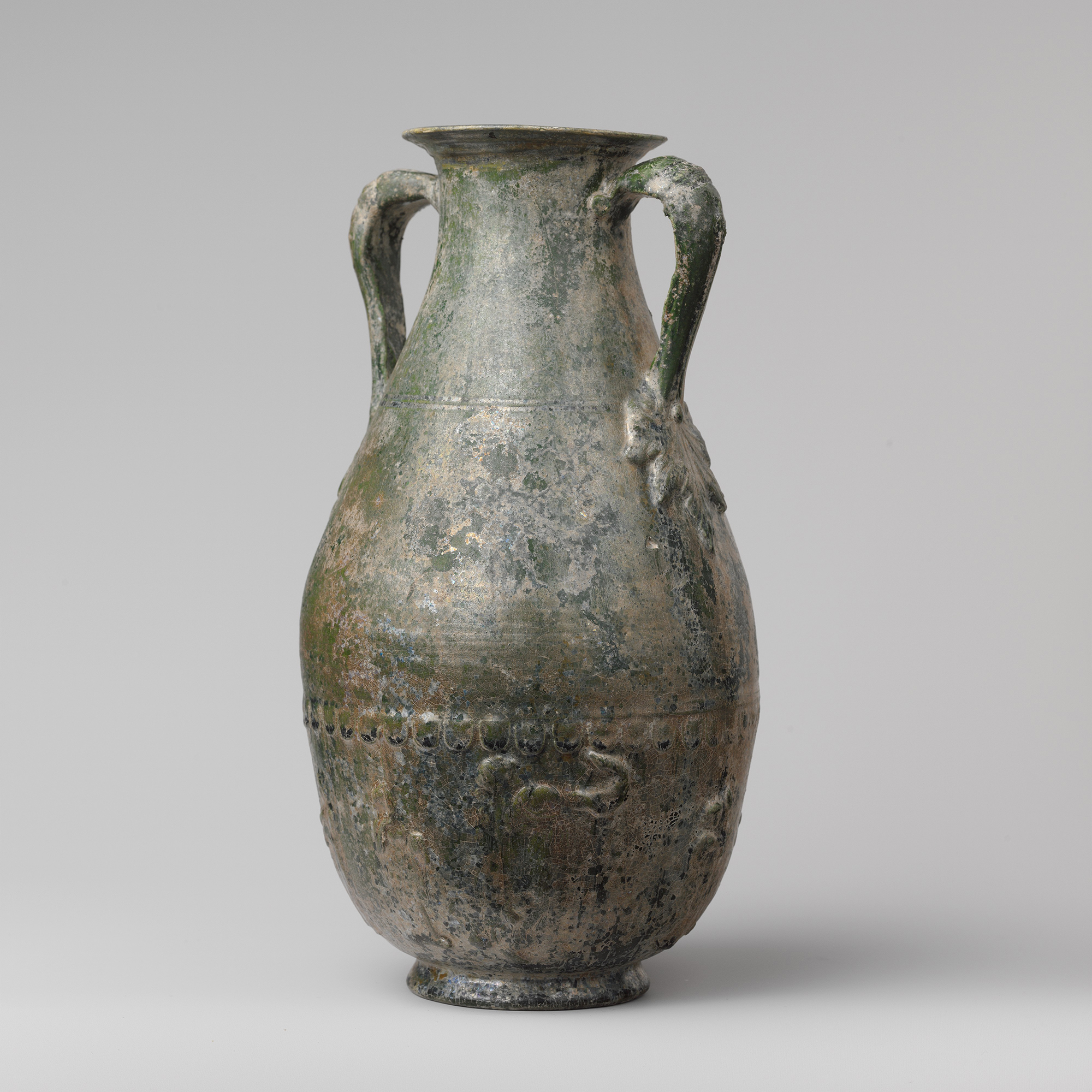 Distressed Slate Colored Terracotta Amphora (jar) from the Roman Period, 1st Century A.D.