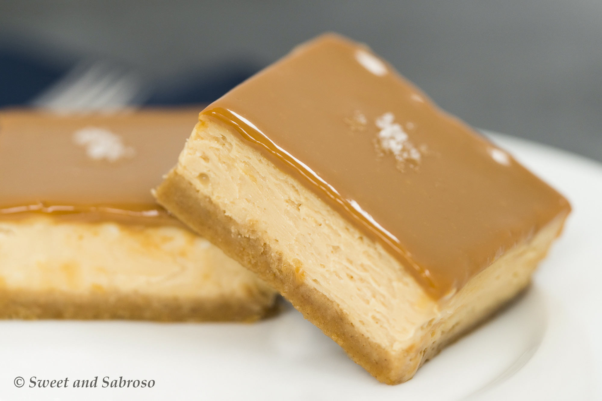 Two Heavenly Salted Dulce de Leche (Caramel) Cheesecake Bars