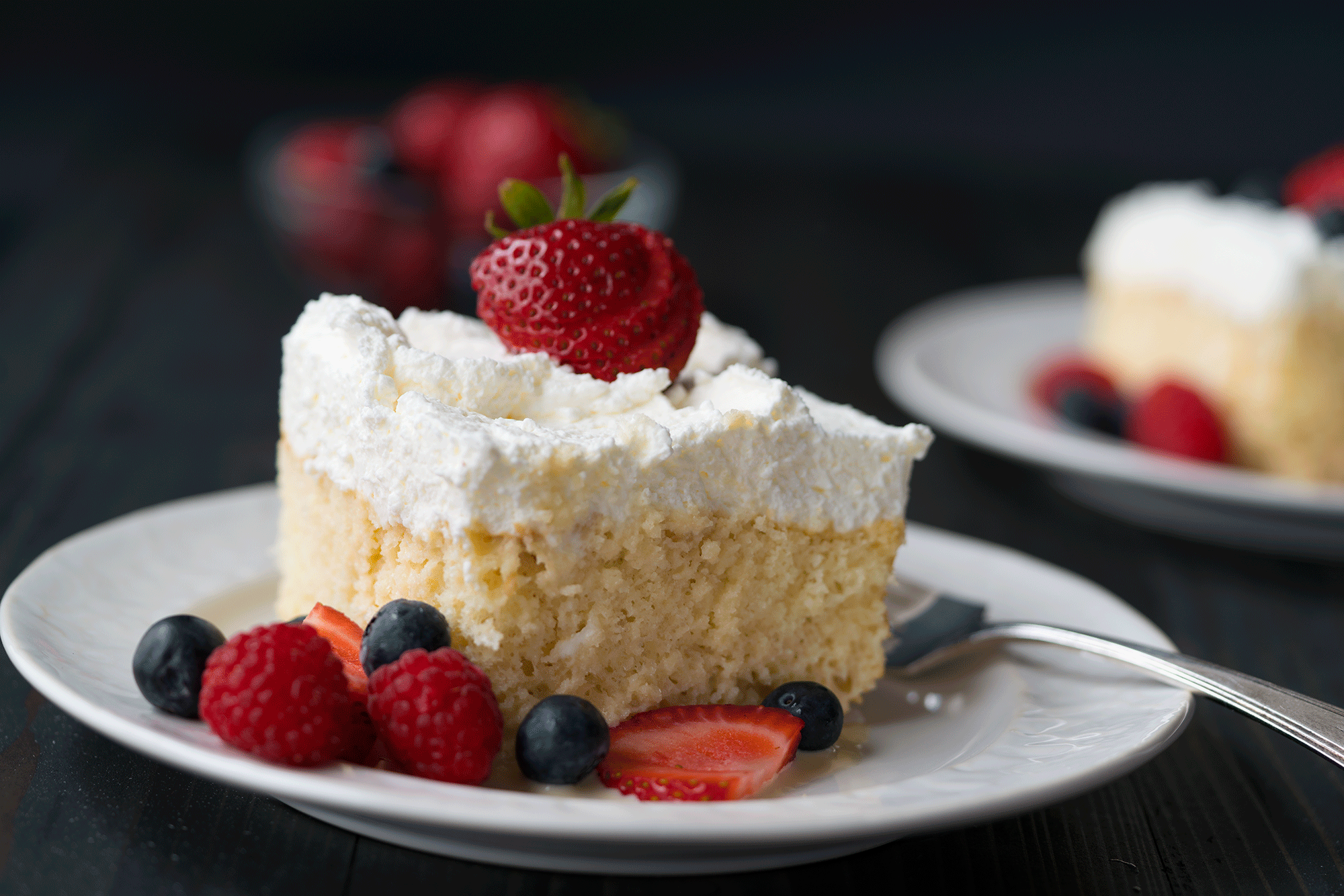 Pastel de Tres Leches (Tres Leches Cake) with Fresh Berries Recipe. 