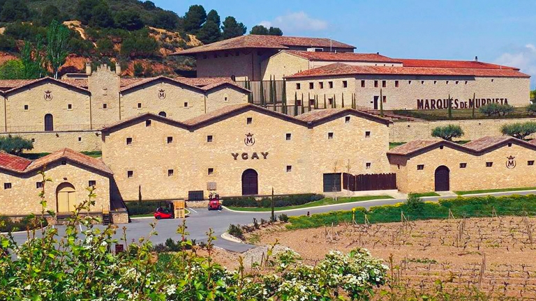 Photograph of the exterior of the sprawling Bodegas Marqués de Murrieta, Ygay Estate